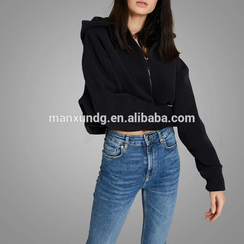 2018 Solid Color Hoody Design Short Coat Newest Casual Long Sleeve Spring Blouse Tops High Popular Oversized Women Apparel