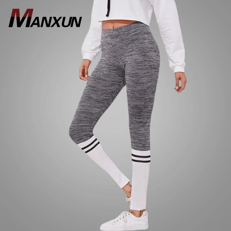 Latest Design Print Space Dye Legging Pant Custom Sport Women Leggings Striped