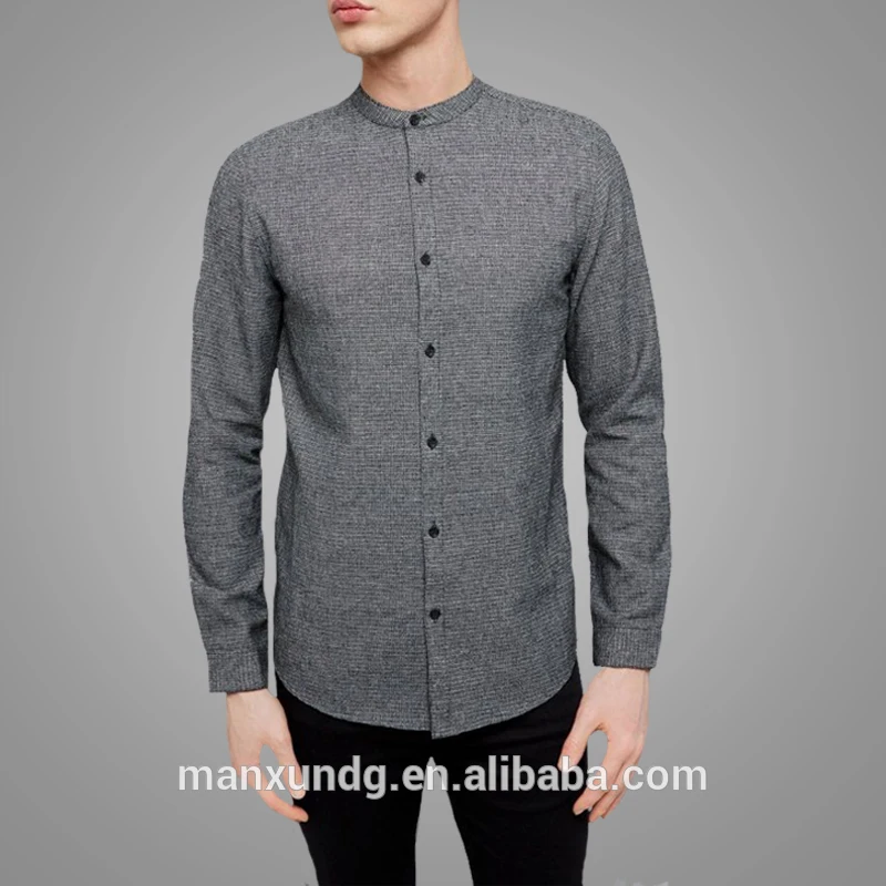 New Arrival Pure Color T Shirts For Men Fitted Long Sleeve Round Collar Formal Tee