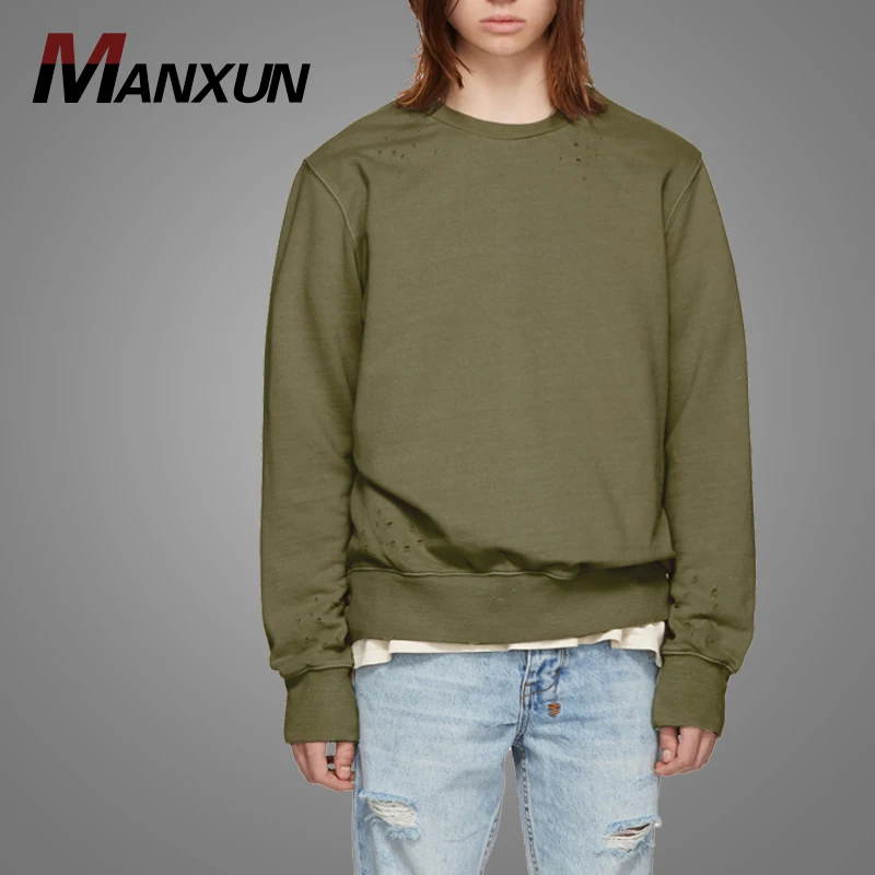 New Fashion Green Terry Terry Sweatshirt Without Hood Crewneck Bts Sweatshirt Men 2018