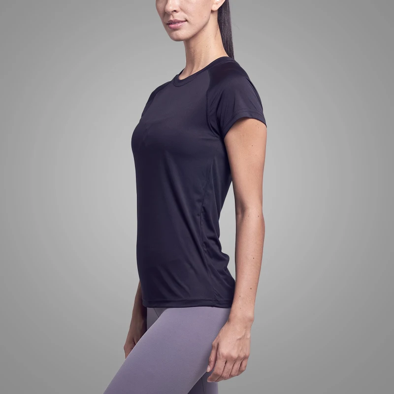 Plain Spandex and Polyester Unisex Blank T-shirt Crew Neck Short Sleeve Women Sport T-shirt 5