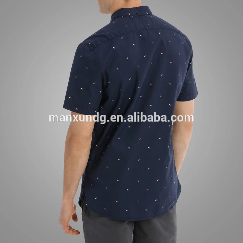 2018 Latest New Model Shirts Short Sleeve Pattern Printing Dress Shirts For Men 5