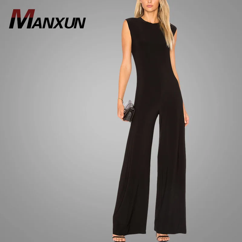 Wholesale Hot Sell Sleeveless Back Zipper Jumpsuit Rompers Womens Custom Fashion Jumpsuits Women 2018