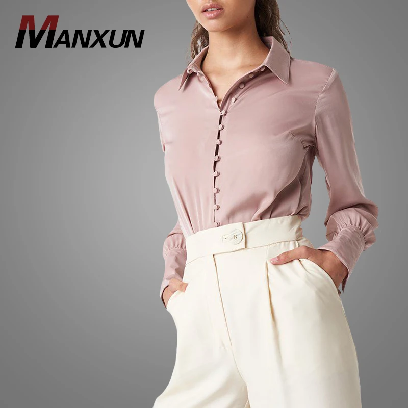 China Manufactory Supply Newest T-shirt Design Long Sleeve Tops Stand Collar Soft Fabric Polo Shirt Elegant Women Apparel