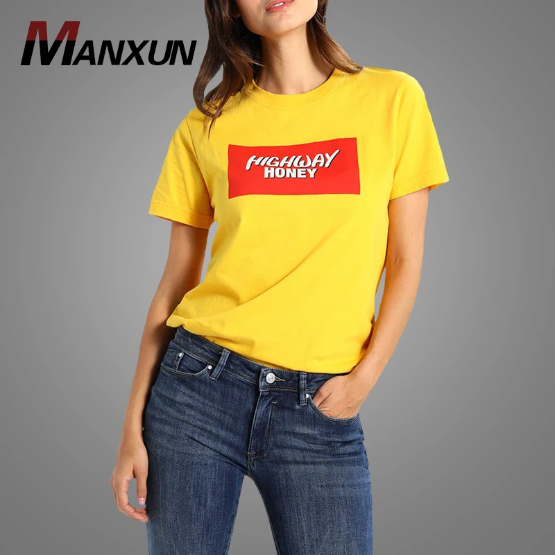 High Fashion Wholesale Crew Neck T Shirts Custom Printing 100% Cotton t shirt For Women