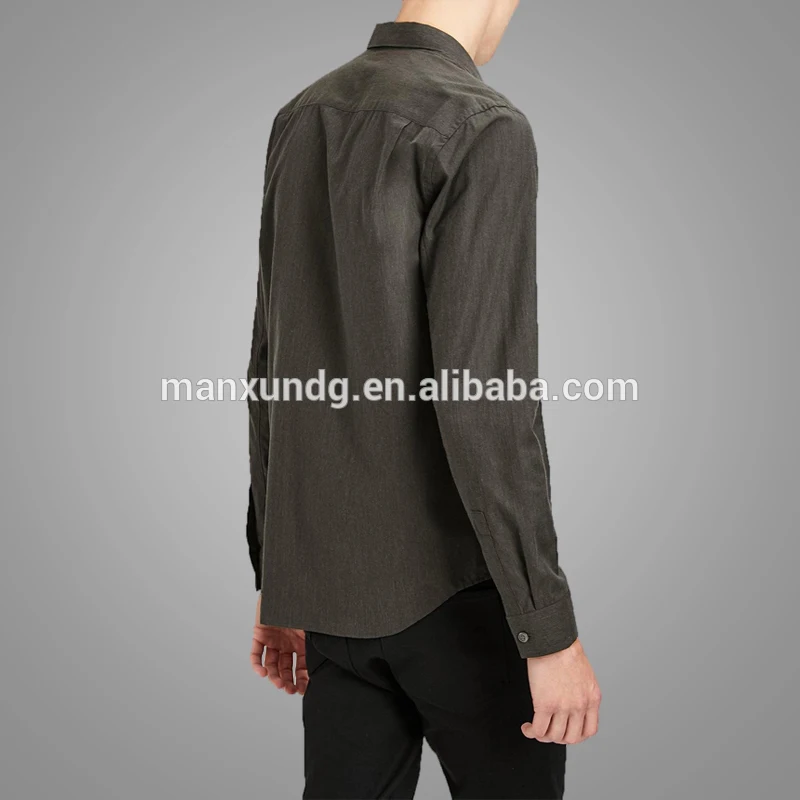 High Quality Mens Clothing Black Shirt Formal Mens Slim Fit Dress Shirt 2018 5