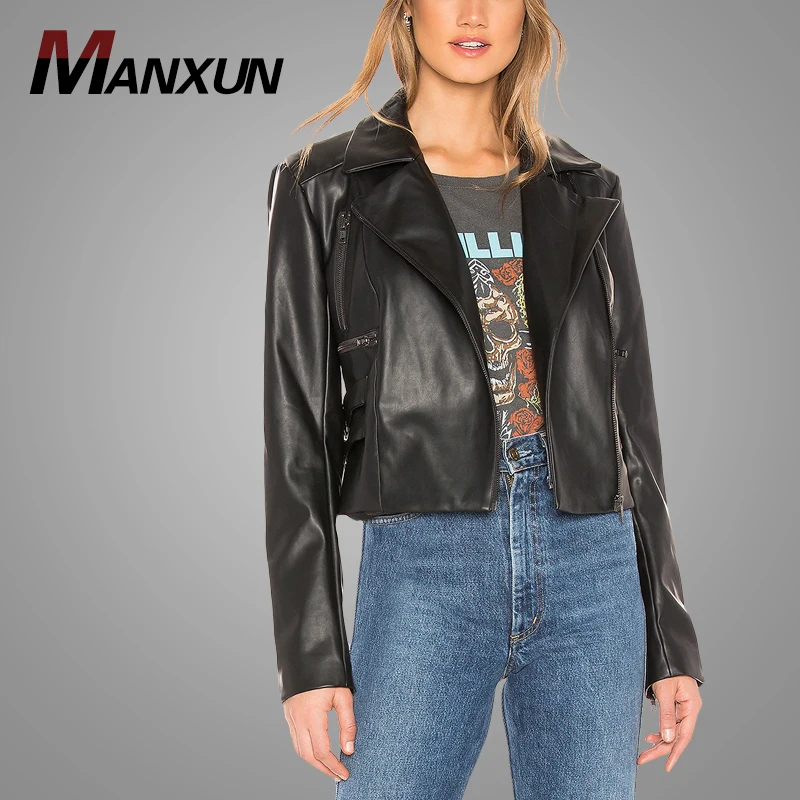 2018 Wholesale Fashion Women Jacketss Women Jacket  Custom Motorcycle Leather Jacket Women Clothing Hot Sell