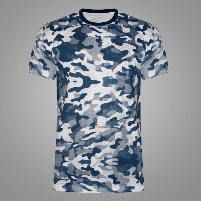 Fit Raglan Blank Mens Camo T-shirt Casual Gym O-neck T-shirt for Men