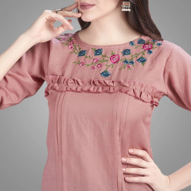 Women Clothing Hemp Plus Size Tops Female Confetti Embroidered Tops Blouses 2018 for Girls Womens 5
