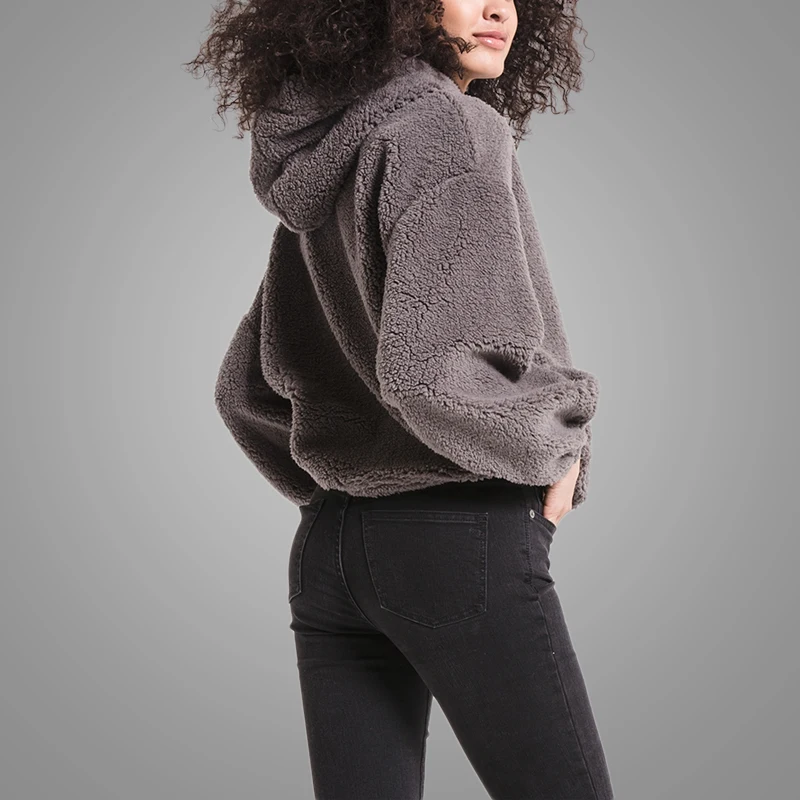  High Quality fur trim hoodies 7