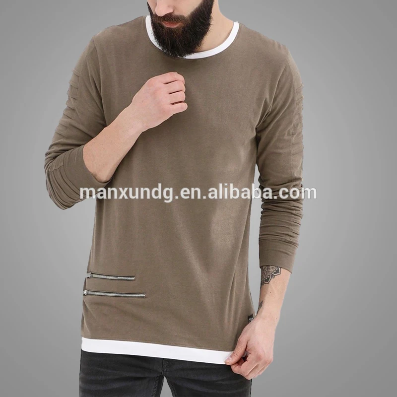 v neck long sleeve t shirt MANXUN201812311436J Details