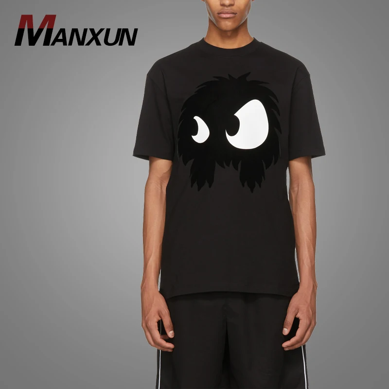 Wholesale Black Short Sleeve Cotton Jersey T-Shirt Pattern Graphic Printing Men's T Shirt
