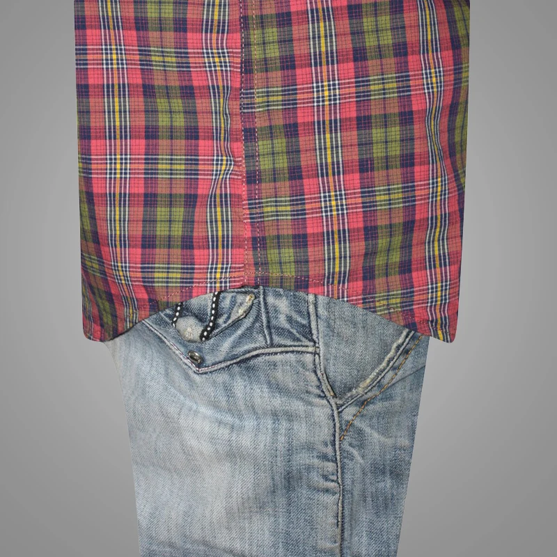 New Arrival Flannel Burgundy Plaid Men Shirt Autumn Casual Long Sleeve Shirt for Men 3