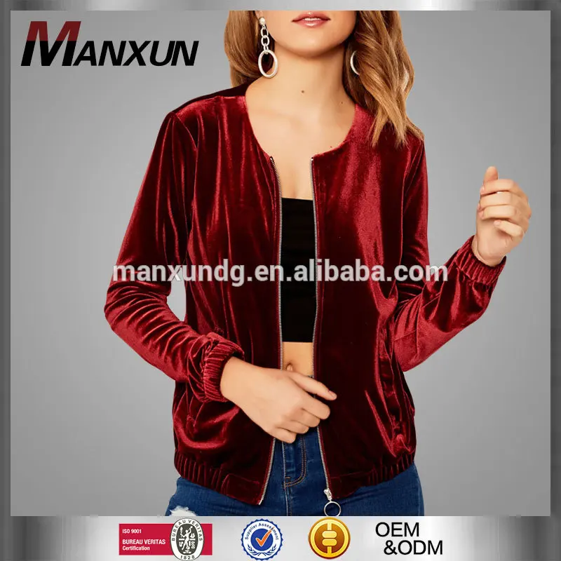 2018 Latest Design Casual Clothing Women Jacket Autumn Coat Customized Jacket Wholesale Velvet Coat