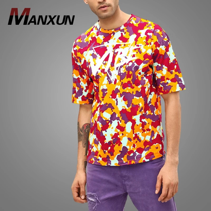 2018 Custom Camo Print 100% Cotton Mens T-Shirt Latest T Shirts For Men Pictures