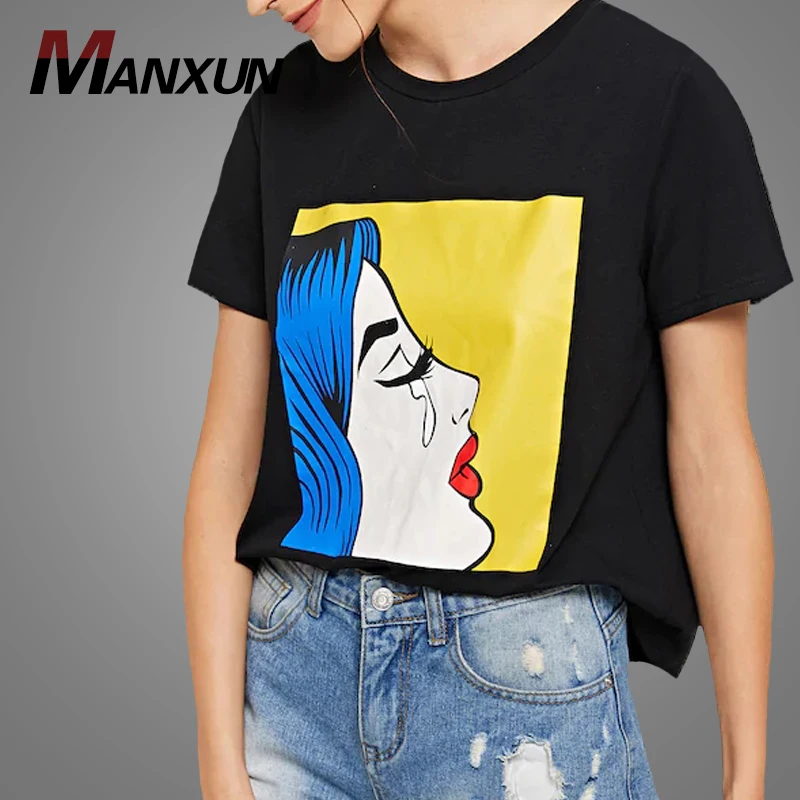 Wholesale Clothing Dry Fit 100% Cotton Sports tshirt New Model Figure Print Custom Tee Shirts For Women