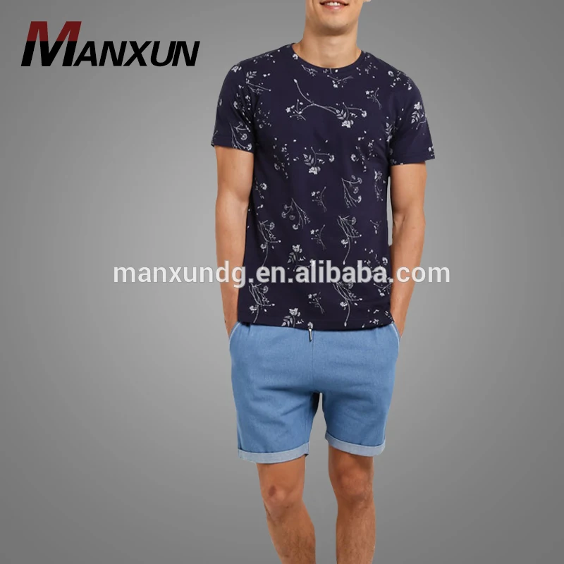 New Arrival Cotton Fabric Men Clothing Customized Printed Casual T-shirt Hotsale Short Sleeve Men Shirt
