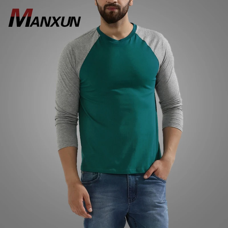 Wholesale High Quality Cheap T Shirt Mens Long Sleeve Crew Neck Plain T Shirts 2019