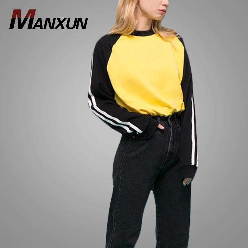 Factory Direct Wholesale And Custom Sweatshirt Hot Sell Pullover Colorblock Sweatshirt Women