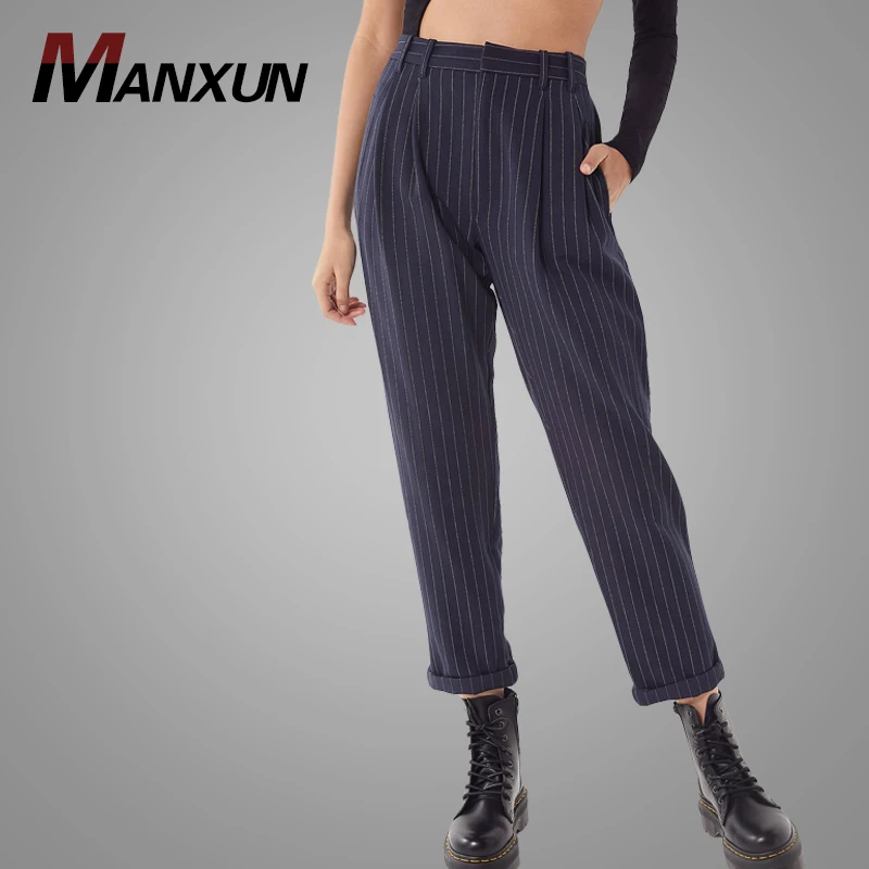 New Style Vintage-inspired Pants Women Casual Dark Pleat Front Pant Custom Women Long Pants