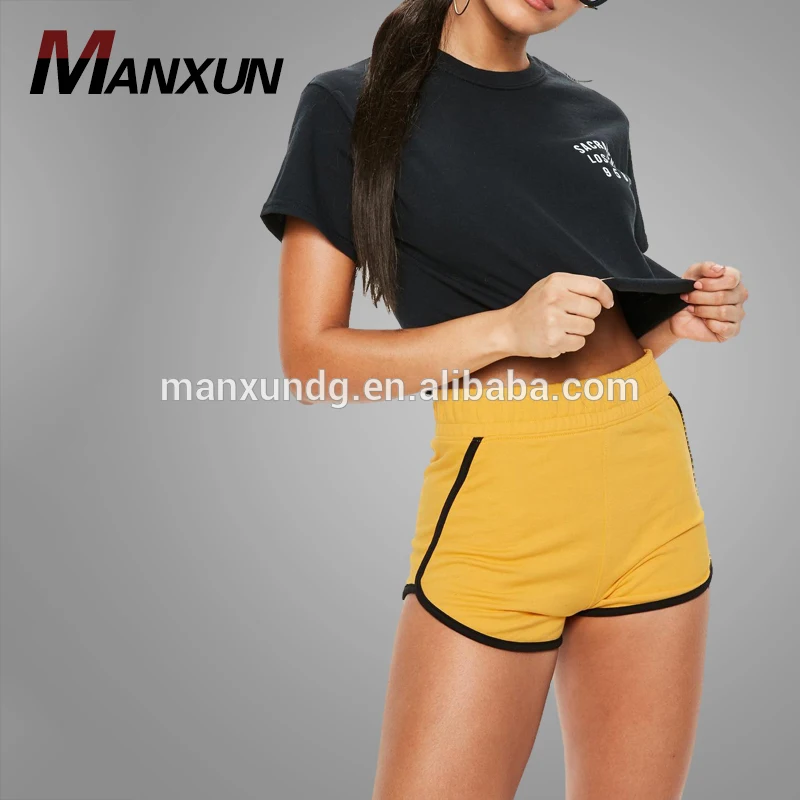 Fashion Design Orange Runner Shorts Girl Pants Yoga Active Fitness Shorts Pants