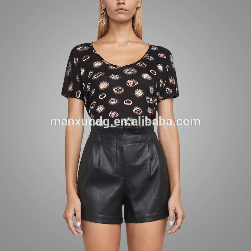 Wholesale Custom Pattern Printing T Shirt Lady Slim Fit Blouse Tops For Women 2018