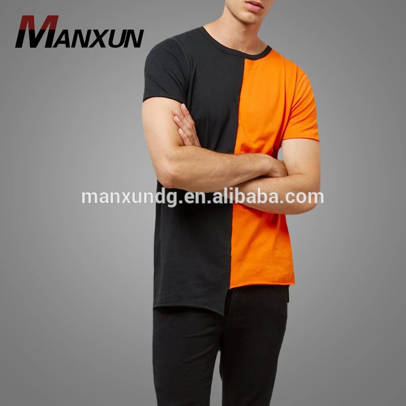 Custom design Men Short Sleeve Casual Sports T Shirts Tight Fit Two Color Cotton Tee