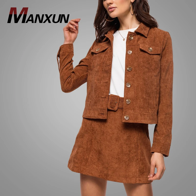 Fashion Design Women Ladies Corduroy Jacket Custom Elegant Womens Jackets & Coats Wholesale 2018