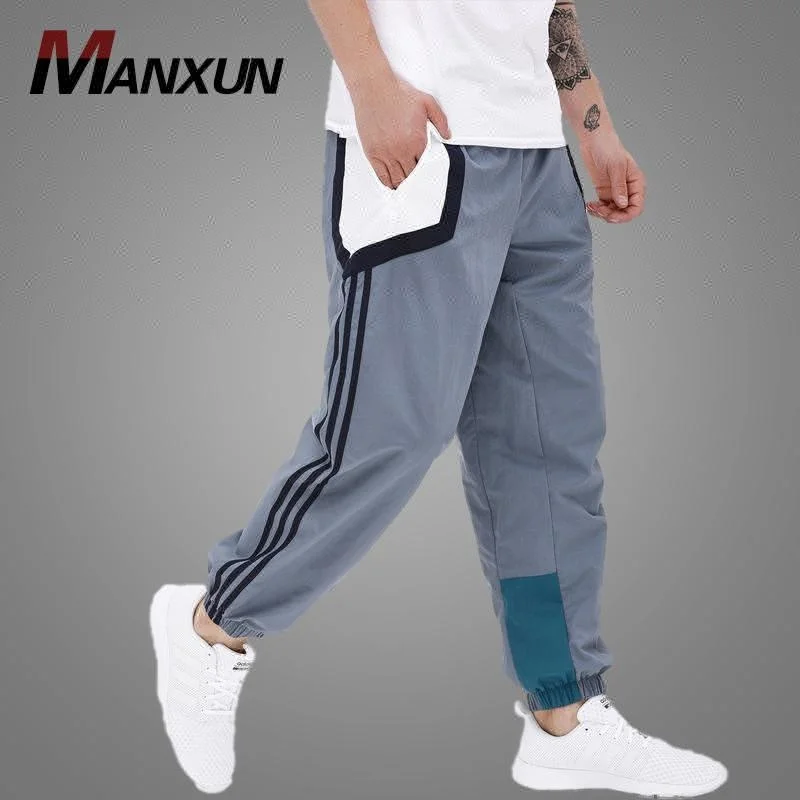 New Fashion Color Block Joggers Customized Logo Mens Baggy Sweatpants 2018