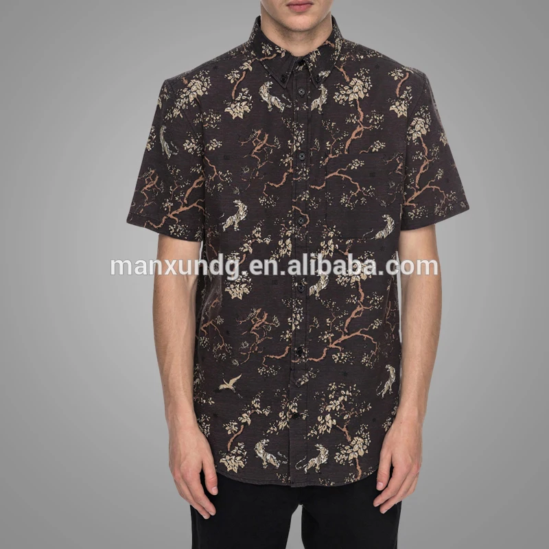 2017 New Design Shirts Casual Short Sleeve All Over Printing Hawaiian Shirt For Men