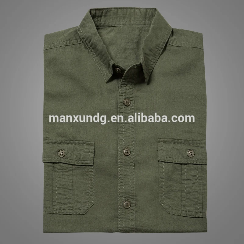 Casual slim fit shirt with pockets 100% cotton men short shirts polo shirt for men 3