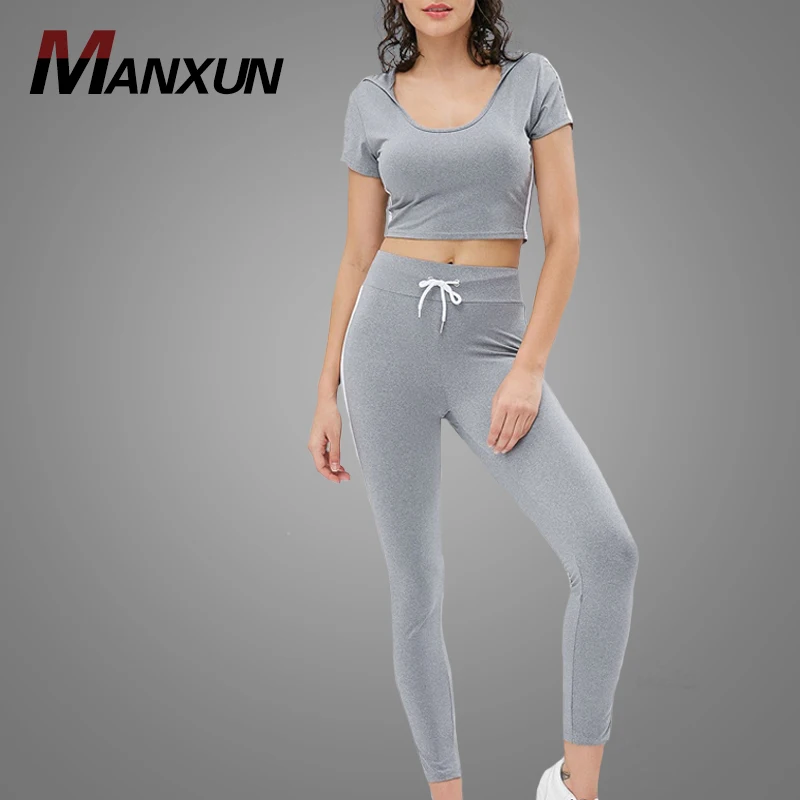 Women Wholesale Athletic Wear Custom Slim Tops And Fit Pants Sexy Tracksuit Yoga Set Online
