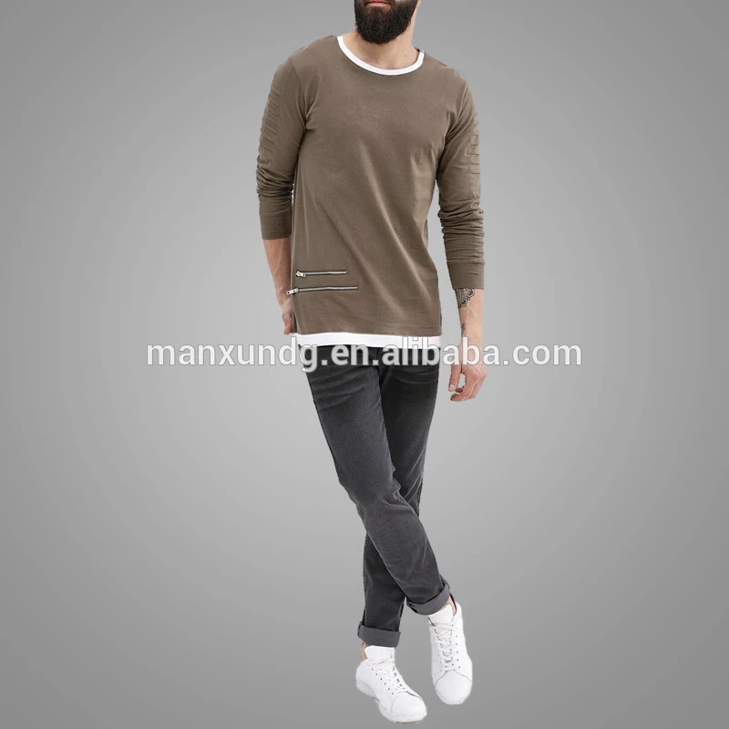  High Quality v neck long sleeve t shirt 5