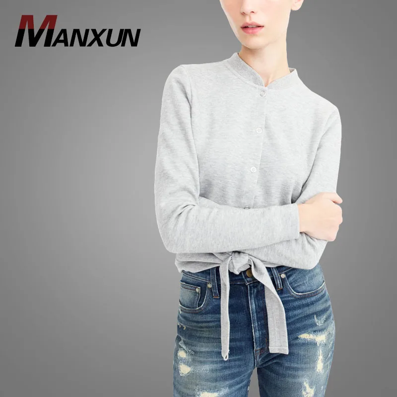 Coats Women Long Sleeve 2018 Jacket Coat Woman Tie-Front Cardigan Baseball Jacket
