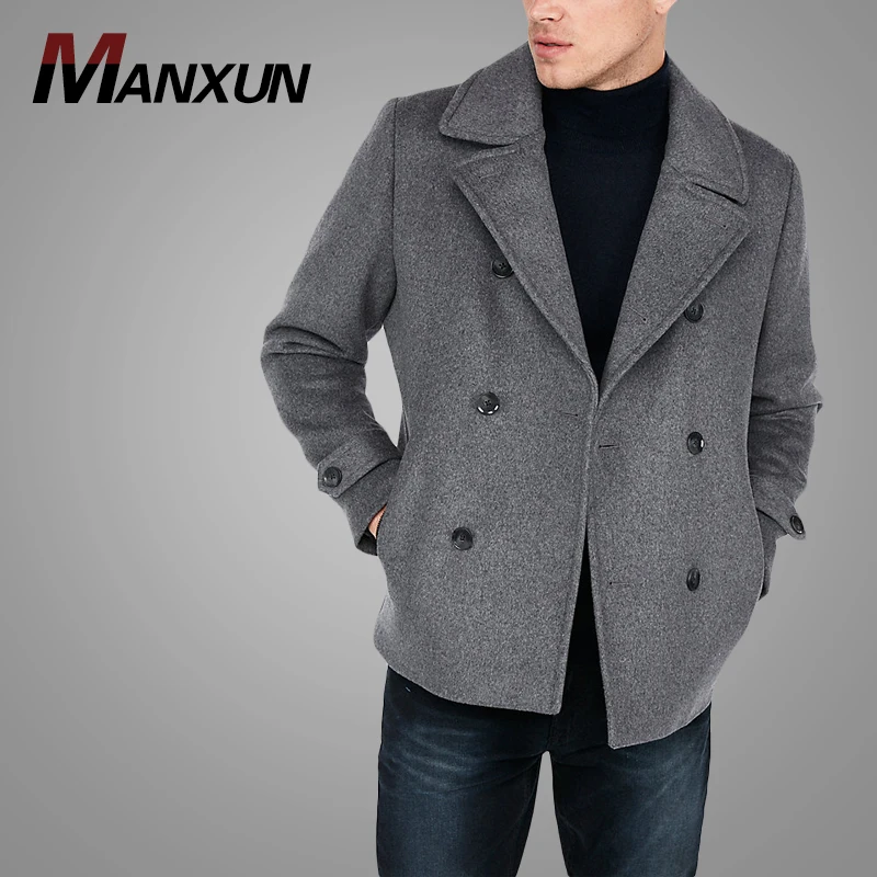 Hot Sell Mens Clothing Fashion Men Wool Zip Pocket Peacoat Custom Jackette For Men High Quality Clothing