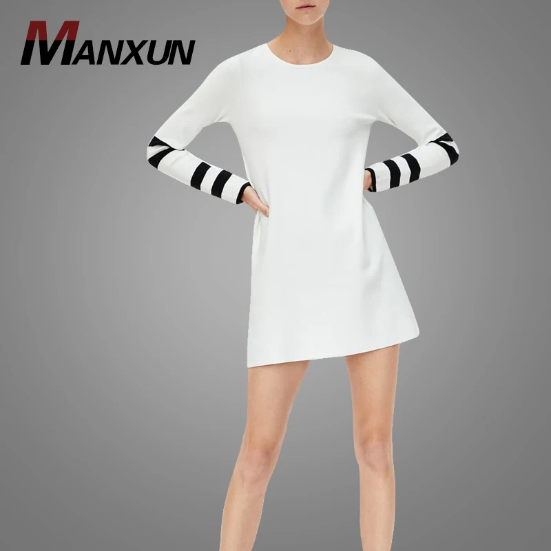 Latest Dress Patterns Ladies Long Sleeves Cotton T shirt Dresses Women Tee Shirt Femme