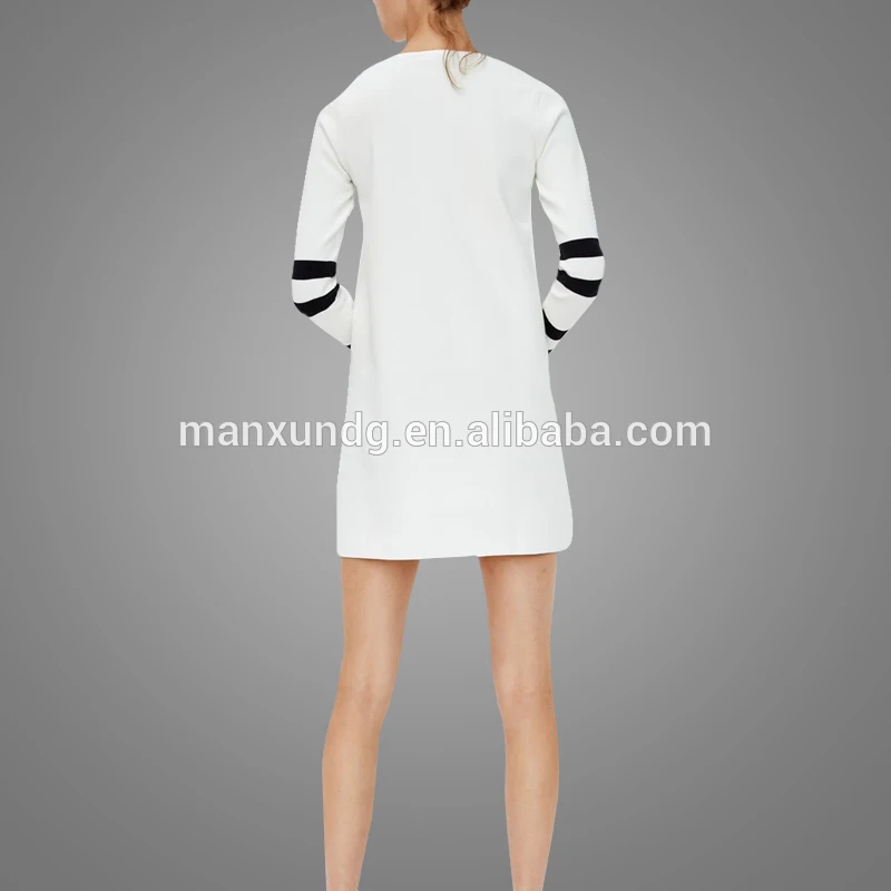 Latest Dress Patterns Ladies Long Sleeves Cotton T Shirt Dresses Women Tee Shirt Femme 5