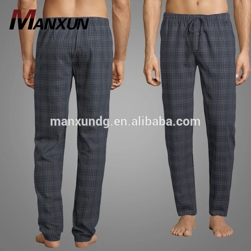 2018 New Design Jersey Trousers With Drawstring Casual Plaid Track Lounge Pants