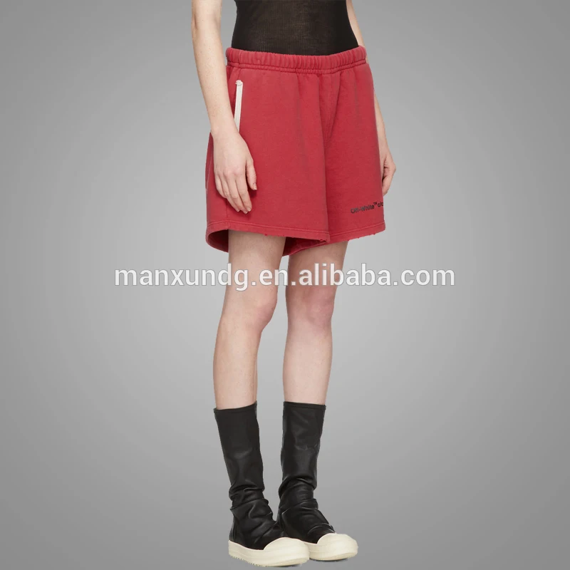Wholesale Fashion Red Shorts Women French Terry Sports Baggy Track Pants Shorts 2018 3