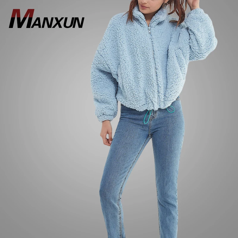 Latest Design Fashion Women Jacket Wholesale Cheap Ladies Jackets Custom Cropped Teddy Jacket