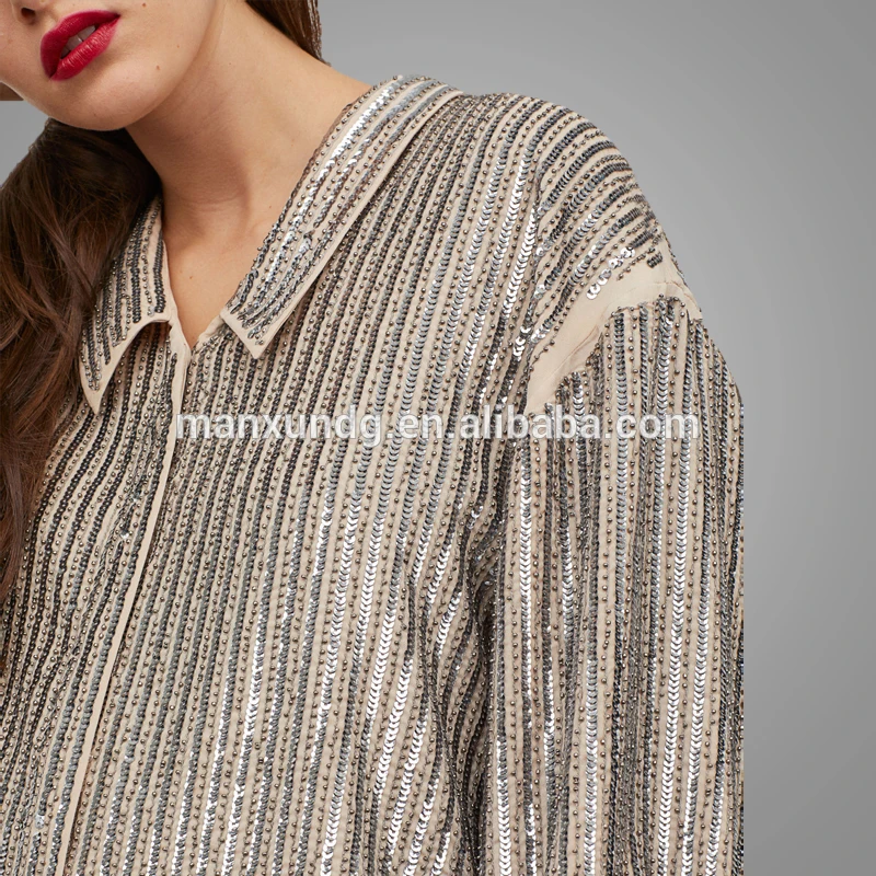  High Quality elegant sequin blouses 3