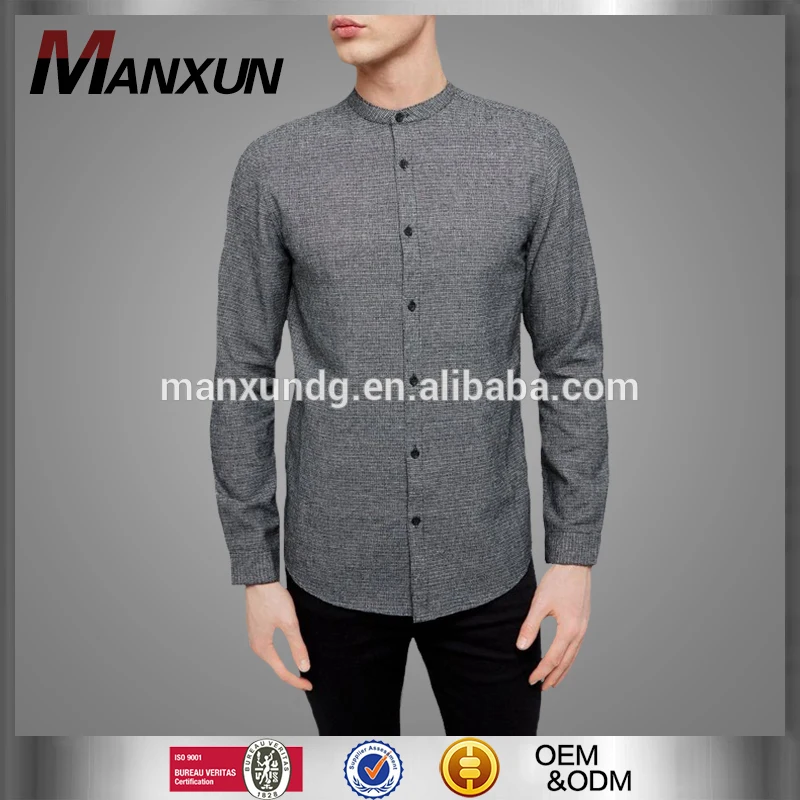 New Arrival Pure Color T Shirts For Men Fitted Long Sleeve Round Collar Formal Tee