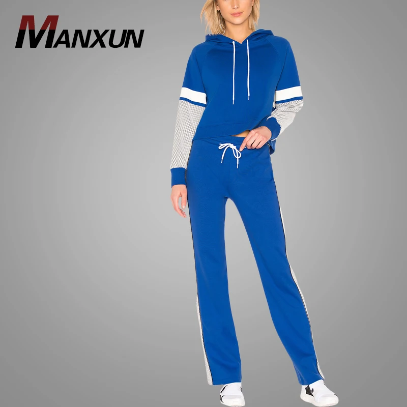 Fashion Women Ribbed Sleeves Hoodies Sweatshirts Custom Drawstring Hood Crop Sweatshirt  2018 New Designs