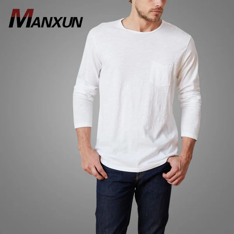 High Quality Raw Edge Bamboo Cotton Tshirts Blank Tshirts Couple Tshirts Bulk With Custom Label