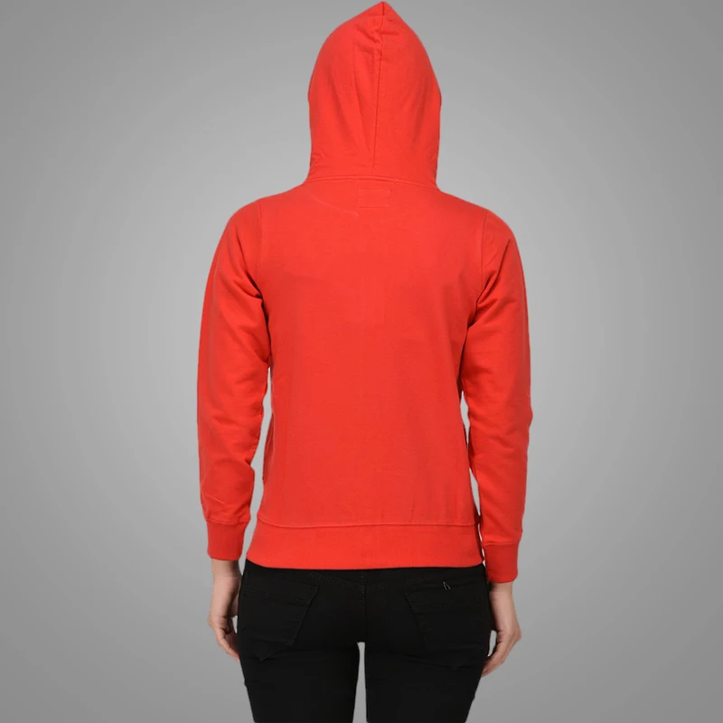 New Arrival High Quality Slim Fit Woven Fleece Women Jacket Custom Logo Red Zipper-up Hoodies with Hood 9