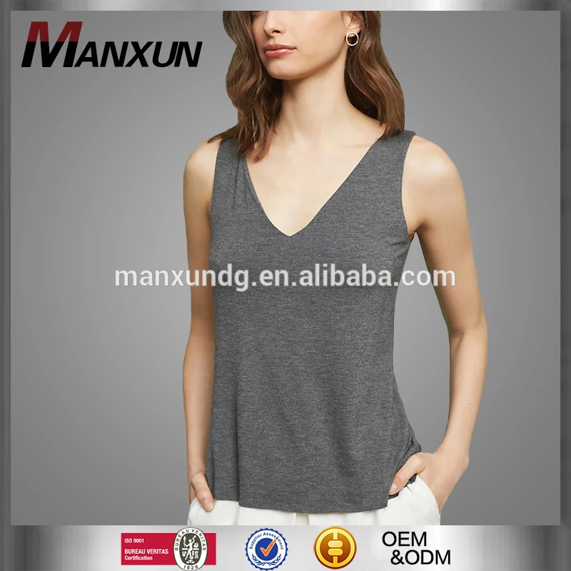 Hot Selling Women Sexy V Neck Sleeveless Tank Top Simple Plain Color Yoga Wear Fashion Laced Back Sportswear