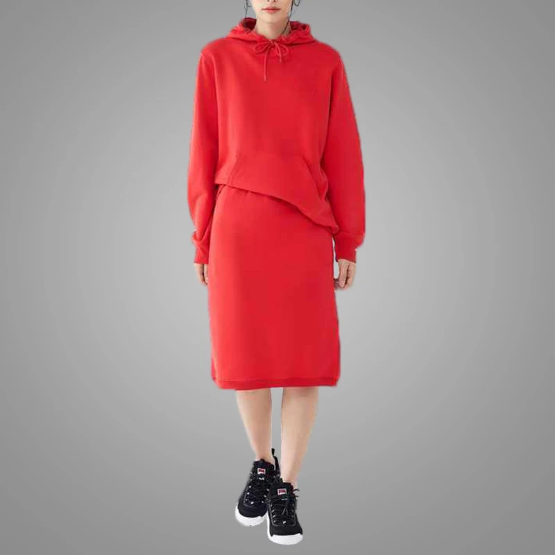 xxxxl Sweatshirt Autumn Red Sweatshirt Suit New design Women Oversized Hoodie Sets with Dress