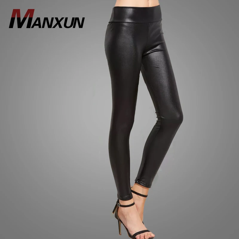 2018 Newest High Waist Thin Out Women Wear Skinny Tight Legging Slim Sexy Leather Pencil Pants Online