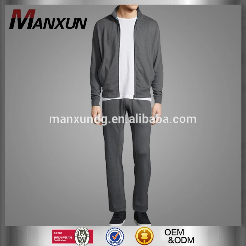 Latest Design Autumn Men's Plain Sweat Suits High Quality Full Zip Blank Tracksuits
