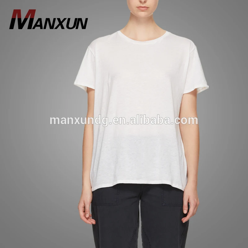 Cheap Wholesale White Plain Simple Cotton T Shirt Girl Short Sleeve Oversized TShirt